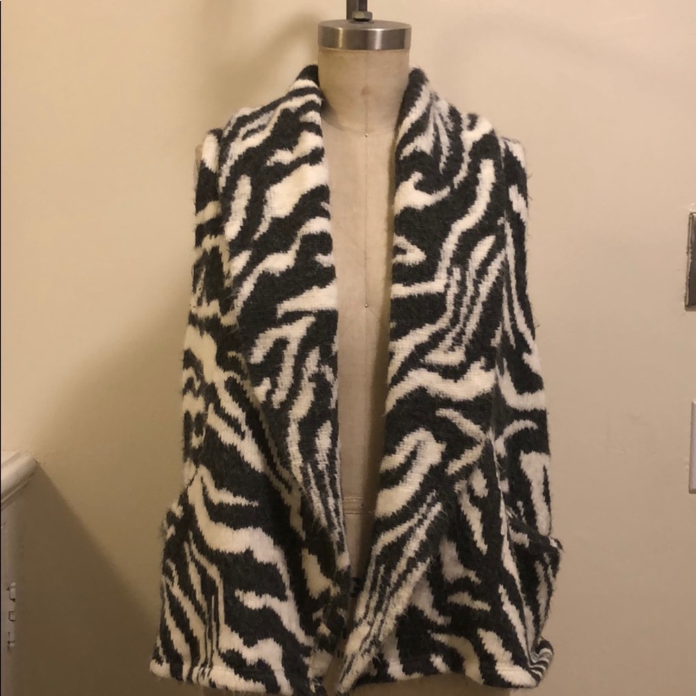 Rory Beca zebra print sweater vest. Made in USA